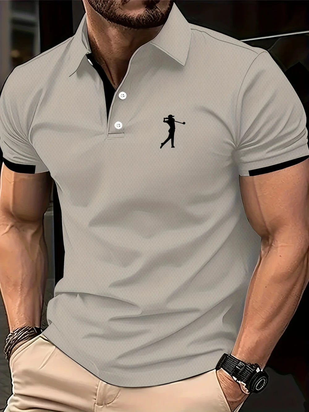 Mens Digital Print Golf Polo